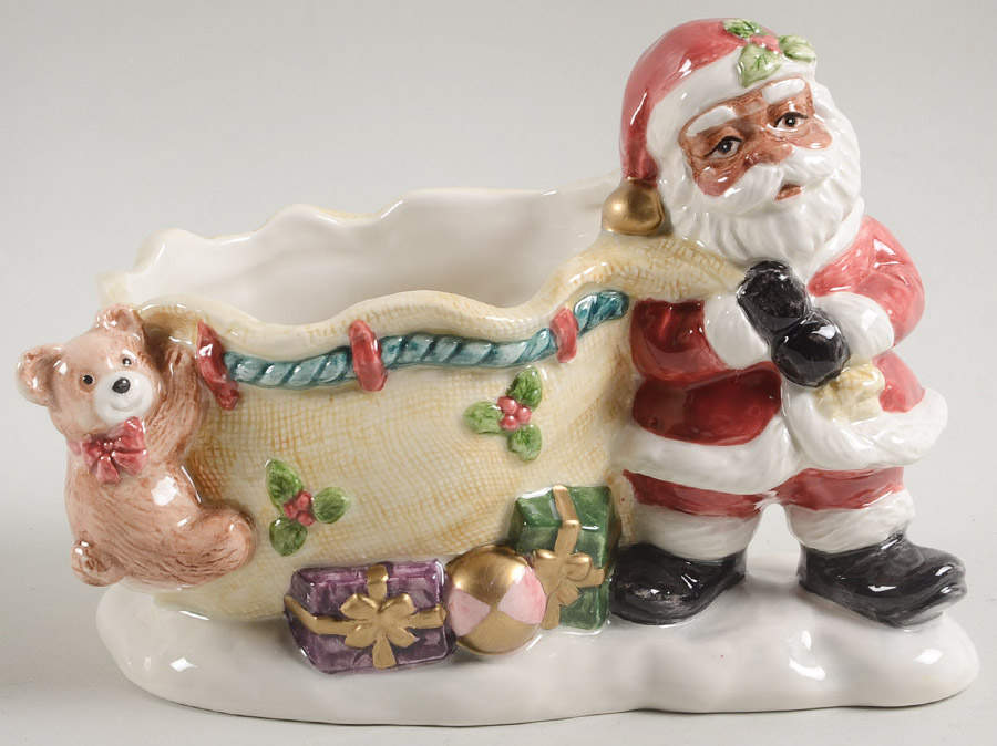 African American Santa Open Candy Dish by Fitz & Floyd-1
