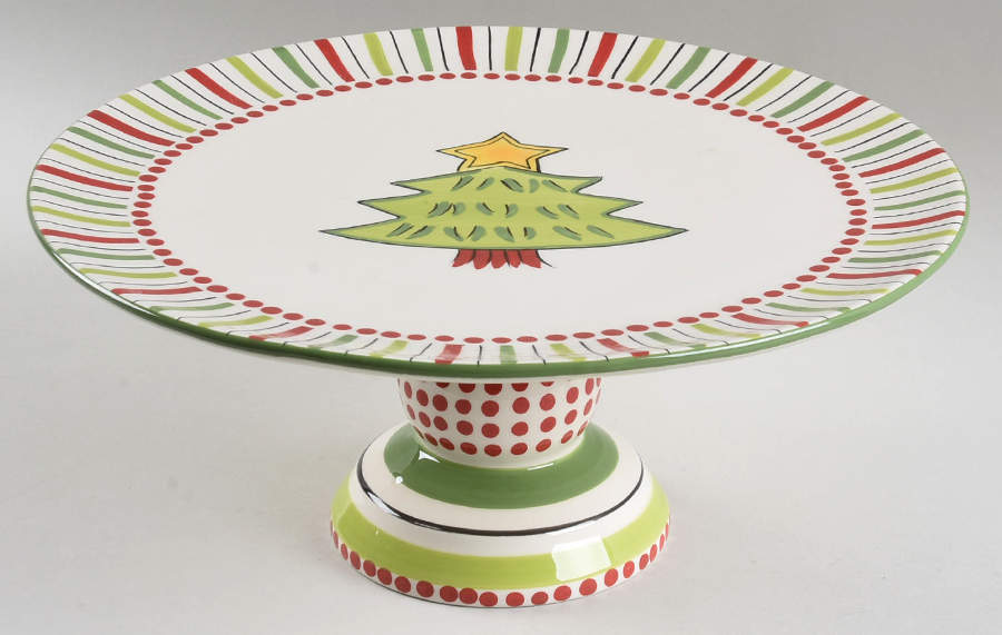 Simply Christmas 11" Diameter Pedestal Cake Stand by Caffco-1