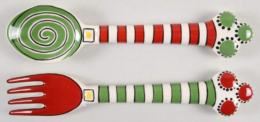 Simply Christmas 2 Piece Salad Set, Solid Piece by Caffco-1