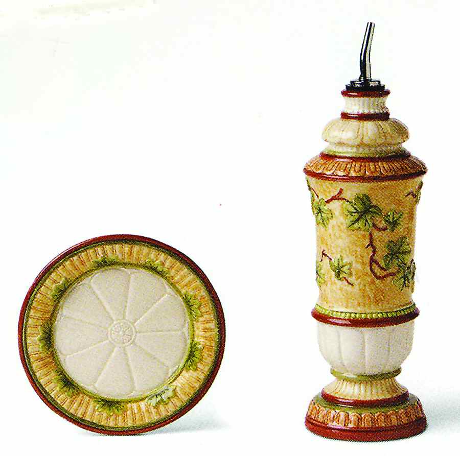 Mediterraneo Oil Drizzle Jar & Dip Saucer Set by Fitz & Floyd-1