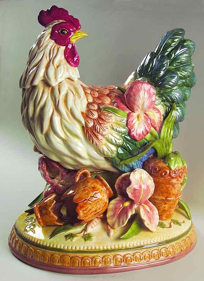 Mediterraneo Chicken Figurine by Fitz & Floyd-1