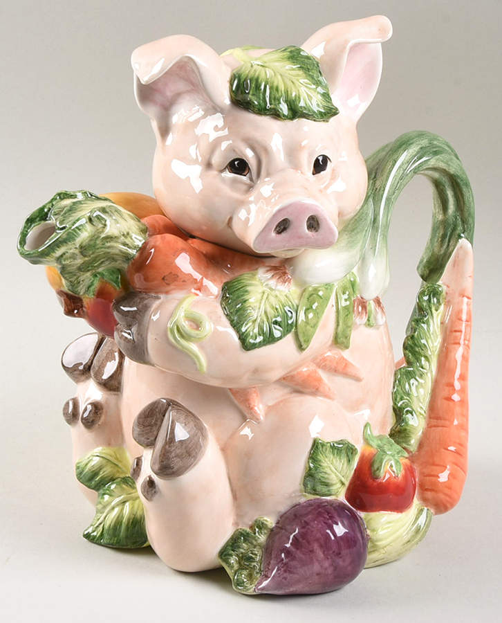 Percy the Pig Teapot & Lid by Fitz & Floyd-1
