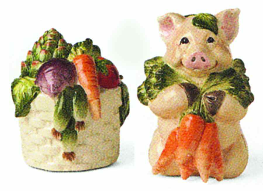 Percy the Pig Salt & Pepper Set by Fitz & Floyd-1
