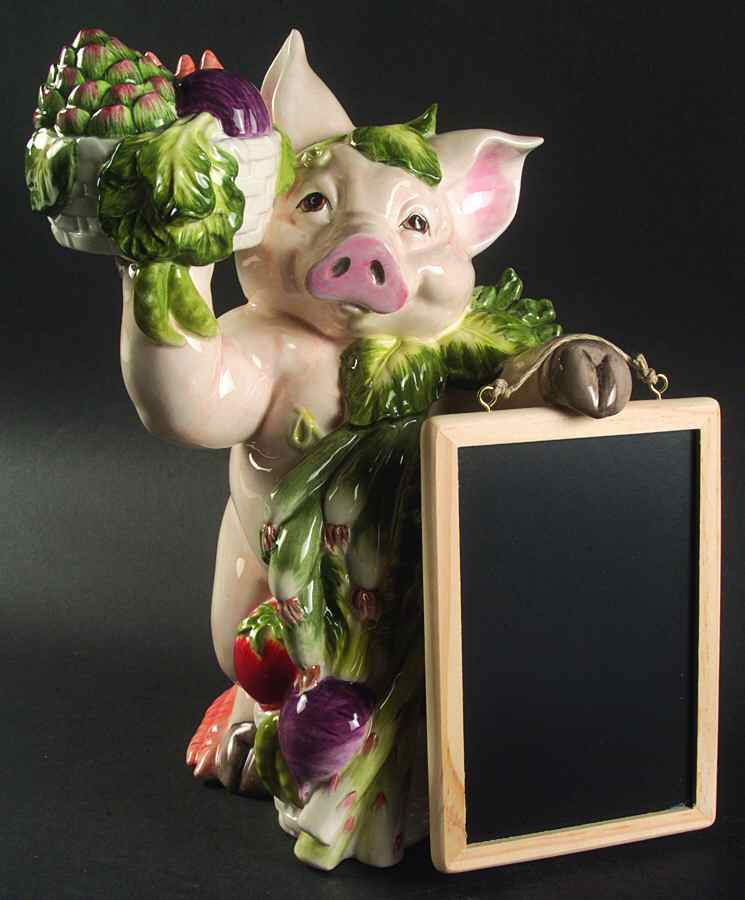 Percy the Pig Pig Figurine & Chalk Memo Board by Fitz & Floyd-1