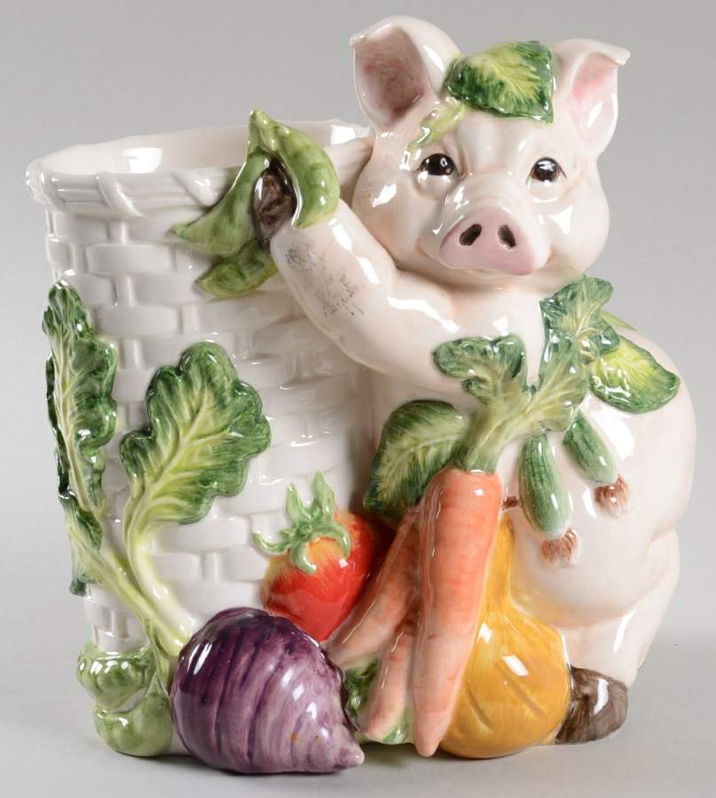 Percy the Pig Utensil Holder by Fitz & Floyd-1