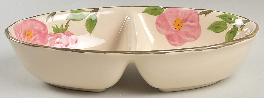 Desert Rose (China) 10" Oval Divided Vegetable Bowl by Franciscan-1