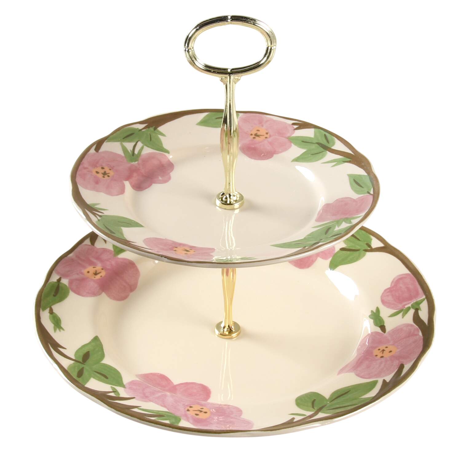 Desert Rose (China) 6 5/8"-10"  2 Tiered Serving Tray (Dp, Sp) HC by Franciscan-1