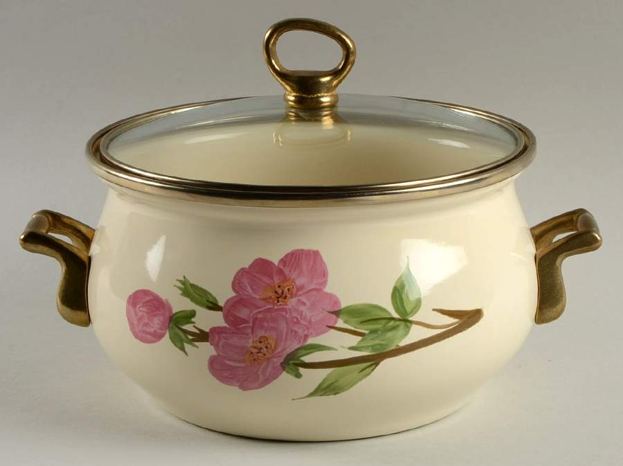 Desert Rose (China) 2 Quart Metal Covered Casserole by Franciscan-1