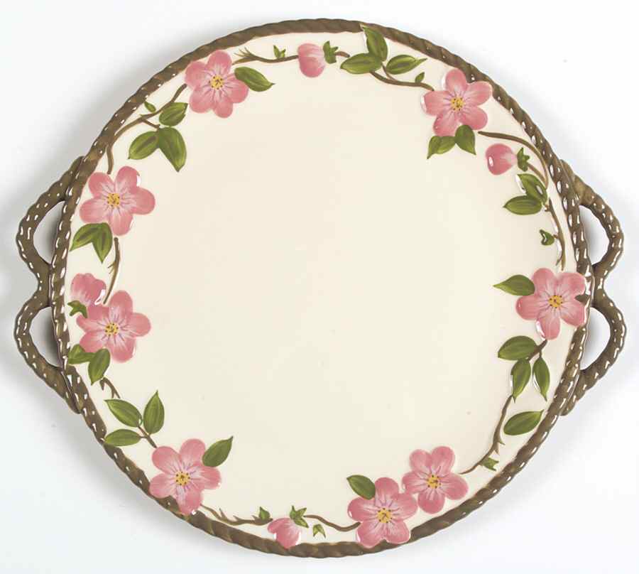 Desert Rose (China) Handled Cake Plate by Franciscan-1