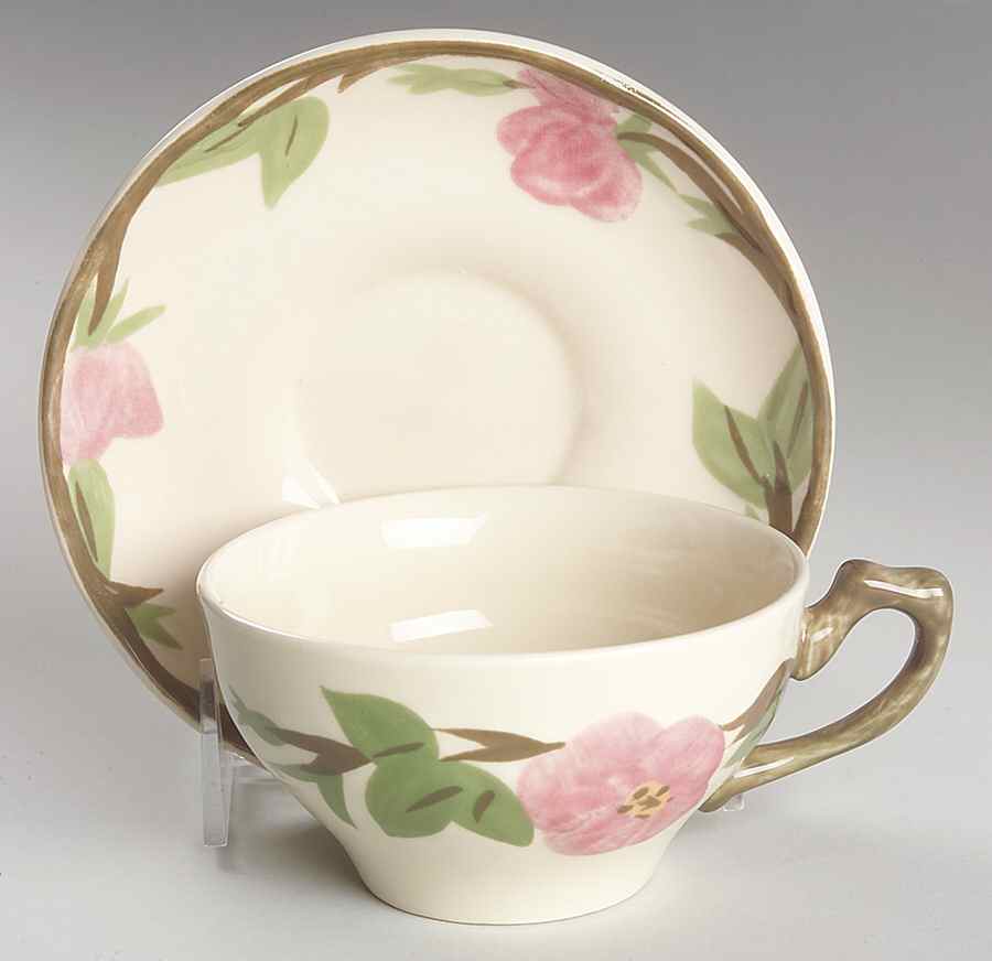 Desert Rose (China) Flat Cup & Saucer Set by Franciscan-1