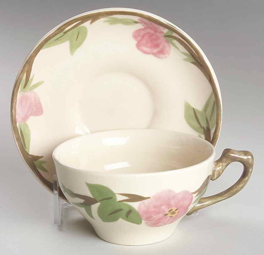 Desert Rose (China) Flat Cup & Saucer Set by Franciscan-1