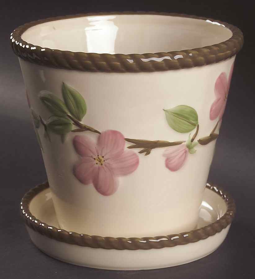 Desert Rose (China) 6" Flower Pot & Underplate by Franciscan-1