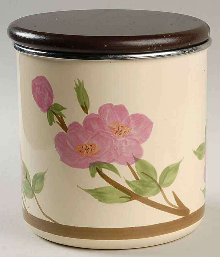 Desert Rose (China) Medium Metal Canister & Wood Lid by Franciscan-1