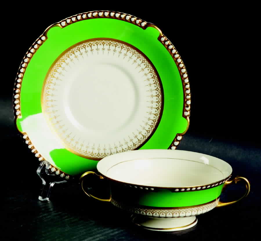 5473 Footed Cream Soup Bowl & Saucer Set by Fondeville-1