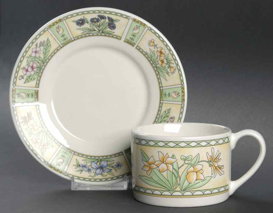 Chantilly Flat Cup & Saucer Set by Farberware-1