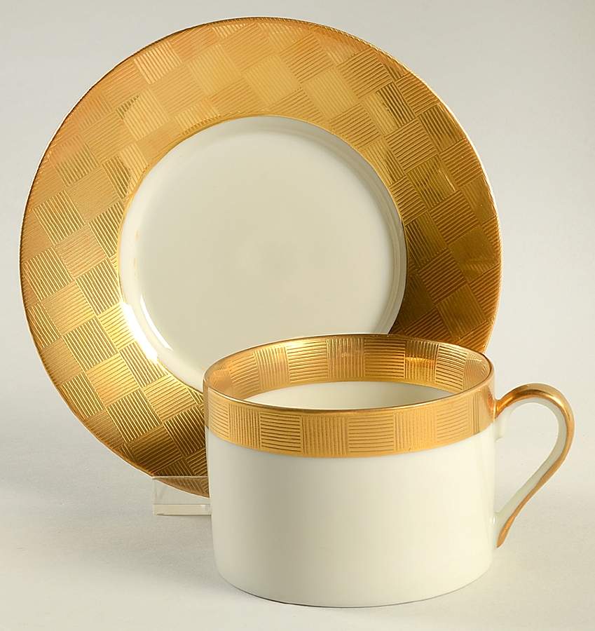 Carre d'Or II Flat Cup & Saucer Set by Fitz & Floyd-1