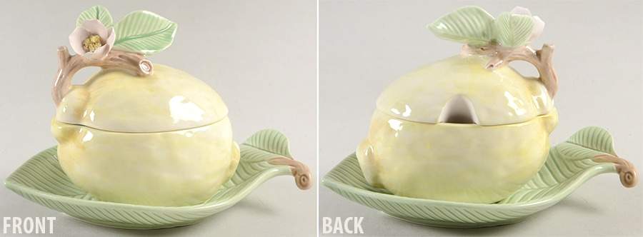 Orchard Jam/Jelly & Lid W/Underplate by Fitz & Floyd-1
