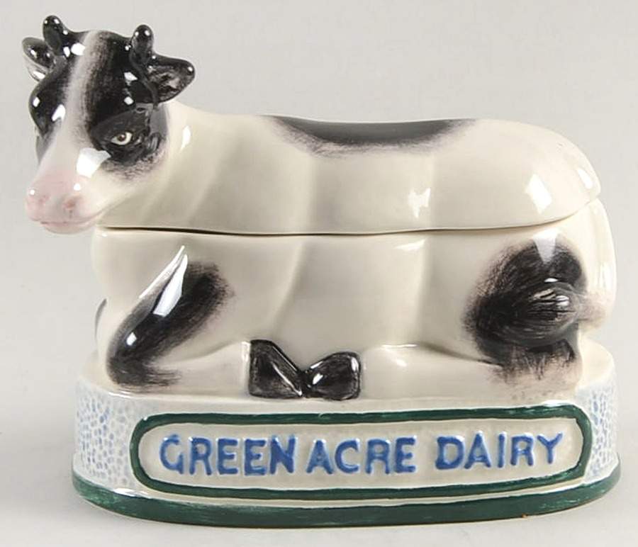 Blue Ribbon Dairy Sugar Bowl & Lid by Fitz & Floyd-1