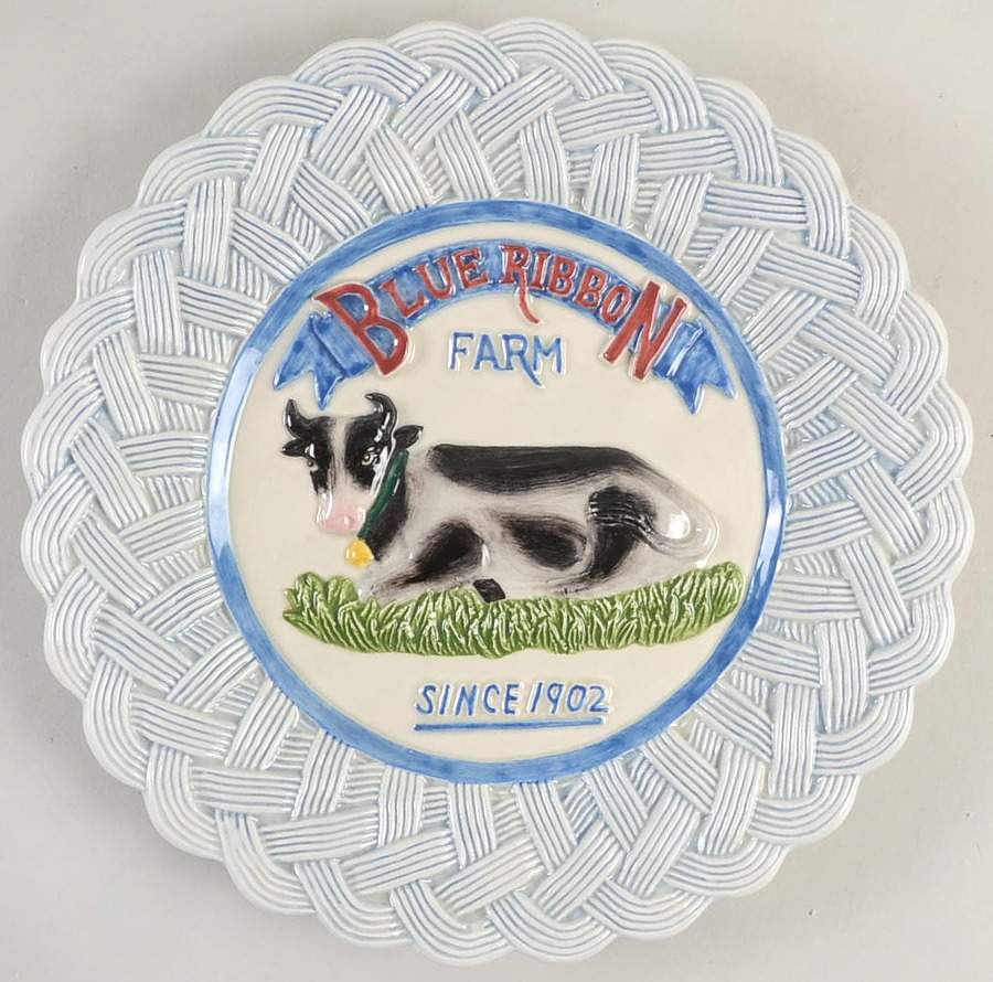Blue Ribbon Dairy Canape Plate by Fitz & Floyd-1