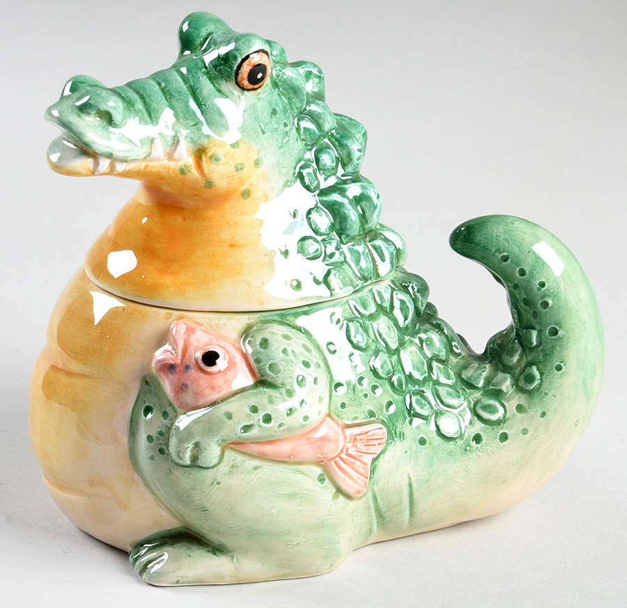 Alligator Collection Sugar Bowl & Lid by Fitz & Floyd-1