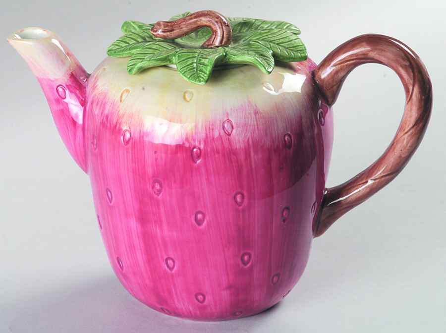 Fruit Fair Strawberry Teapot & Lid by Fitz & Floyd-1