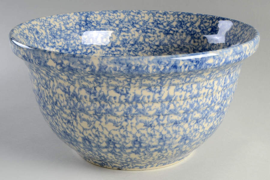 Blue Sponged 12" Mixing Bowl by Friendship-1