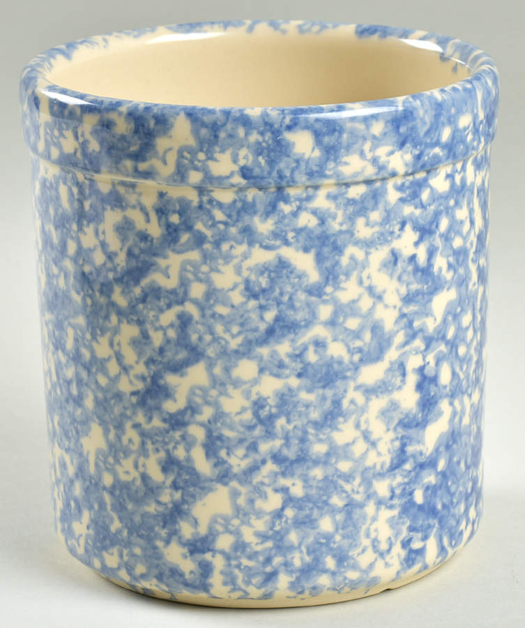 Blue Sponged Utensil Holder by Friendship-1