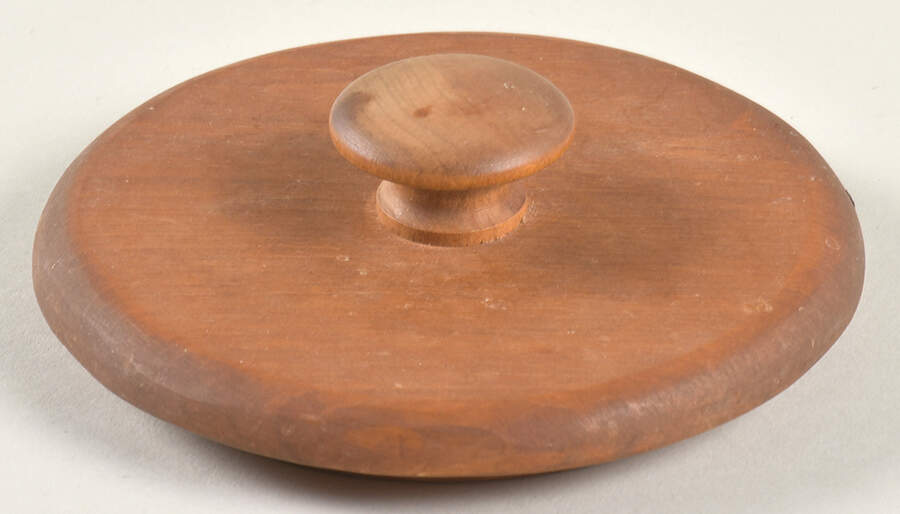 Blue Sponged Wood Lid for Small Canister by Friendship-1