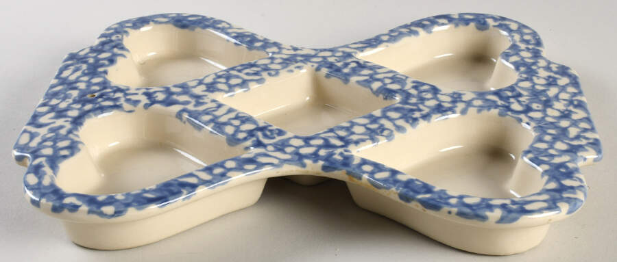 Blue Sponged Muffin Pan (Holds 5 Muffins) by Friendship-1