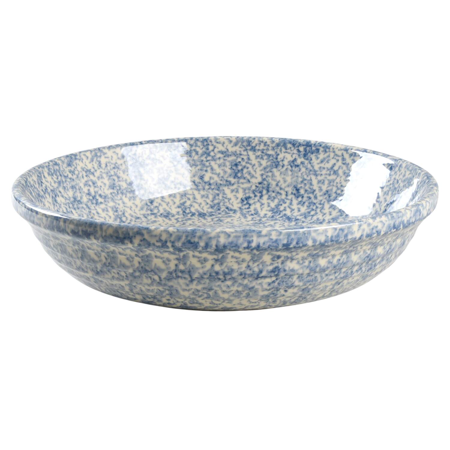 Blue Sponged 13" Pasta Serving Bowl by Friendship-1