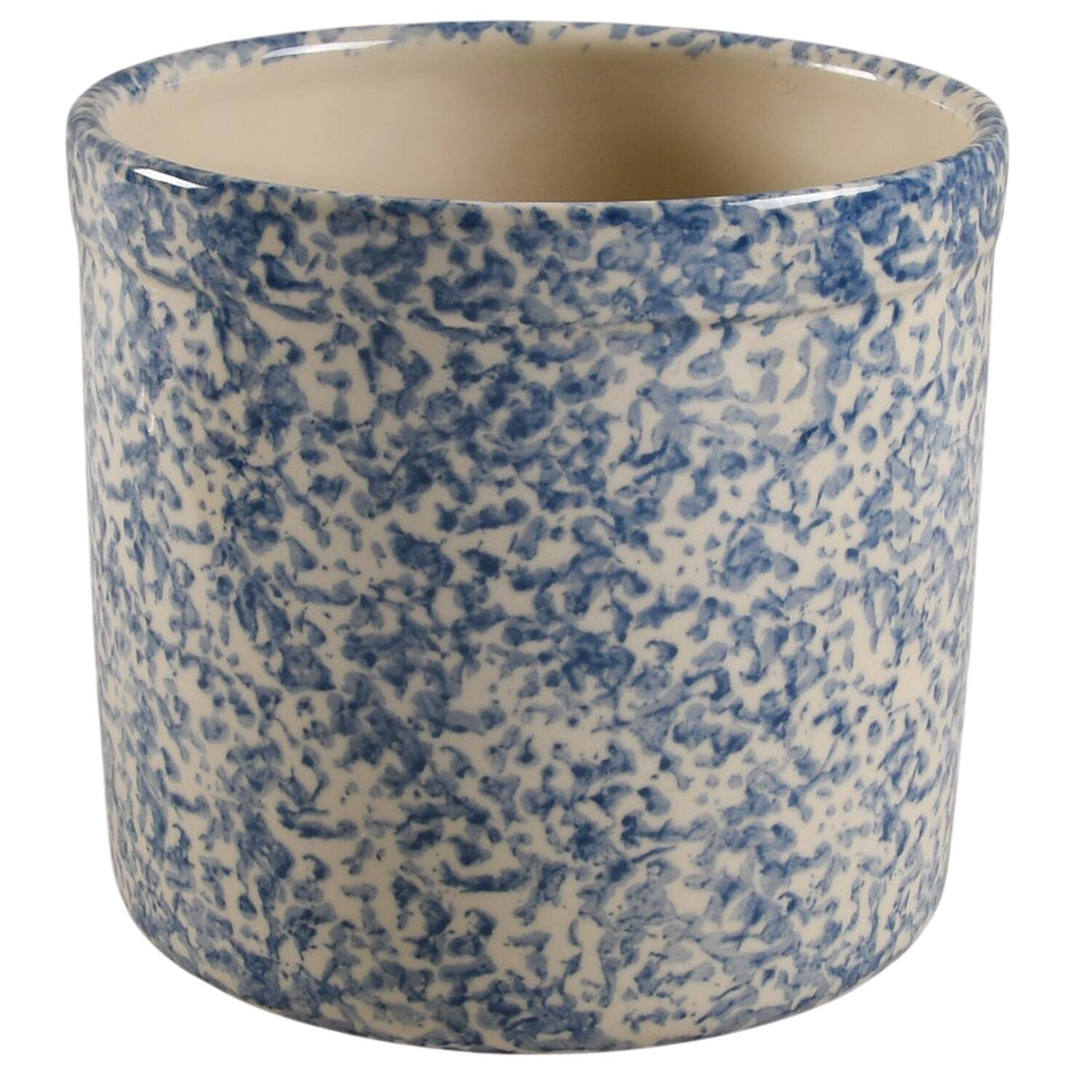 Blue Sponged Medium Canister No Wood Lid by Friendship-1