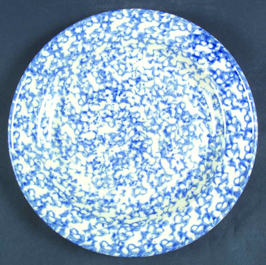Blue Sponged Dinner Plate by Friendship-1
