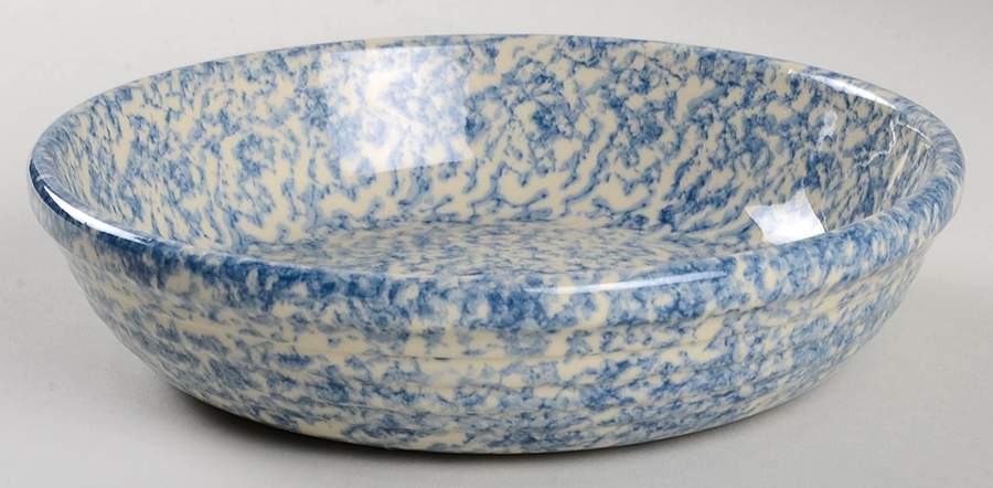 Blue Sponged Coupe Soup Bowl by Friendship-1