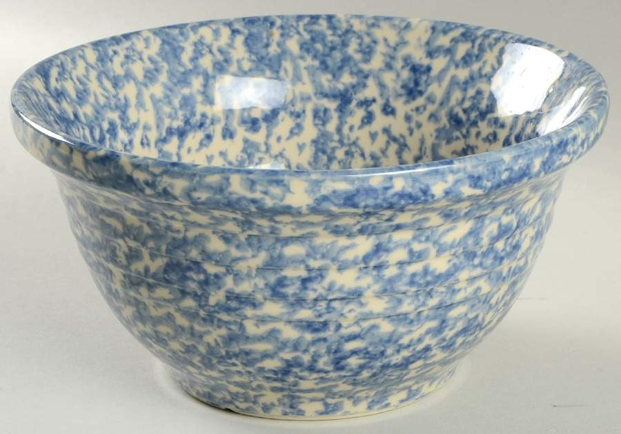 Blue Sponged 8" Mixing Bowl by Friendship-1