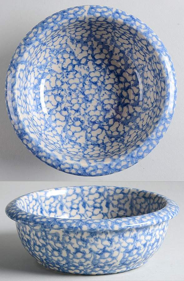 Blue Sponged Coupe Cereal Bowl by Friendship-1