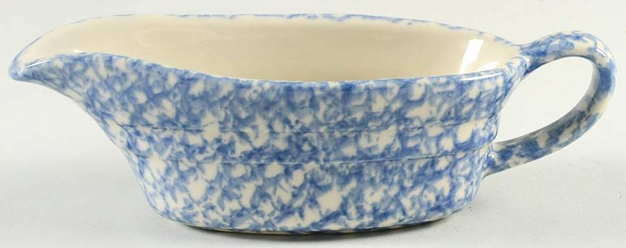 Blue Sponged Gravy Boat by Friendship-1