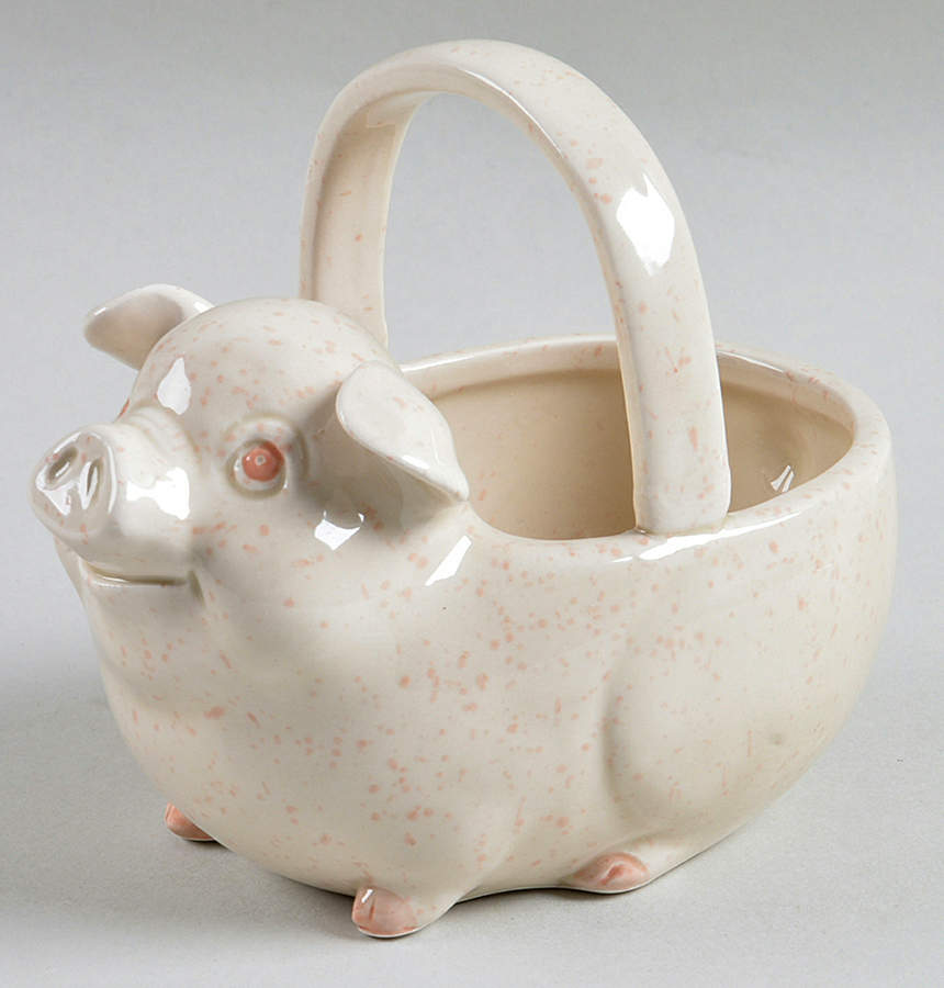 Speckled Pig Small Basket by Fitz & Floyd-1