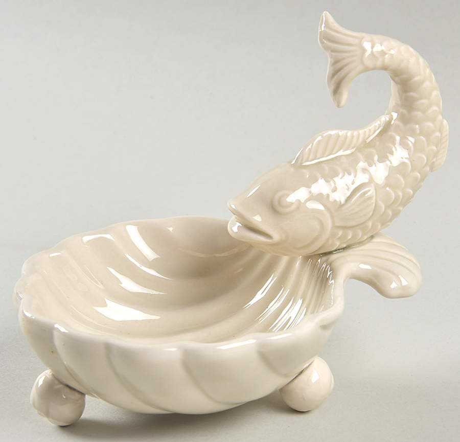 Fish (Ivory and White Backgrounds) Individual Dip Dish by Fitz & Floyd-1