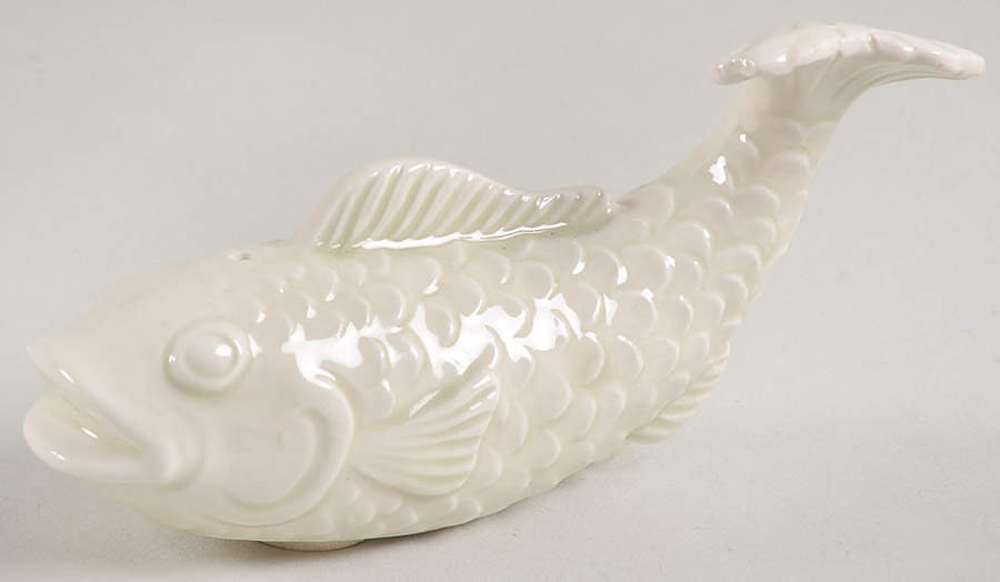 Fish (Ivory and White Backgrounds) Figural Salt Shaker by Fitz & Floyd-1