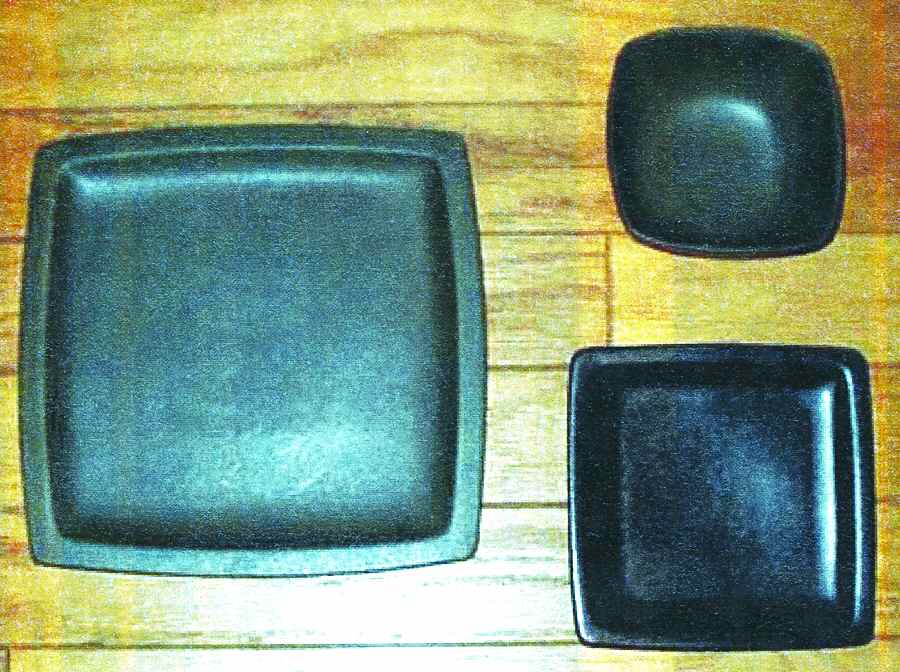 Masa Charcoal Gray Dinner Plate by Crate & Barrel-1