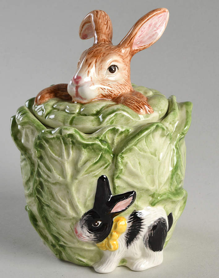 Bountiful Bunnies Figural Sugar Bowl & Lid by Fitz & Floyd-1