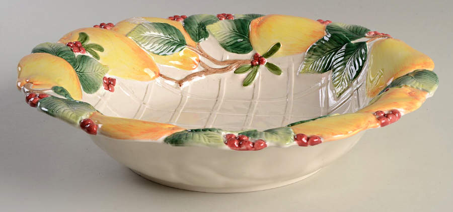 Holiday Pear 12" Round Vegetable Bowl by Fitz & Floyd-1