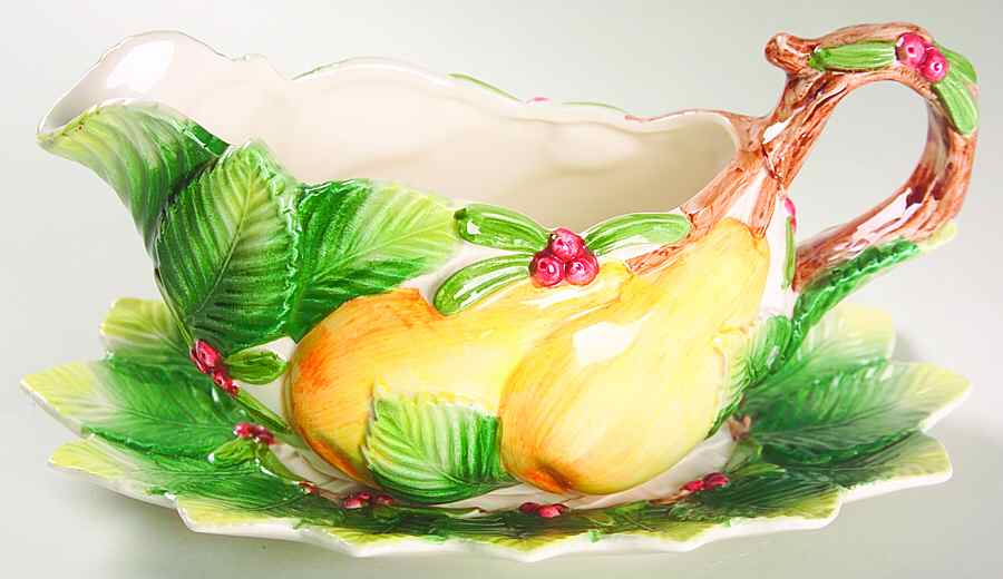 Holiday Pear Gravy Boat & Underplate by Fitz & Floyd-1