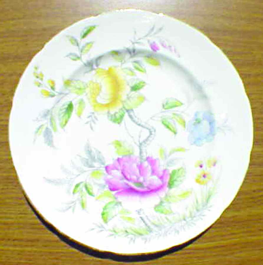 Peony Gray, Multicolor Dinner Plate by Foley-1