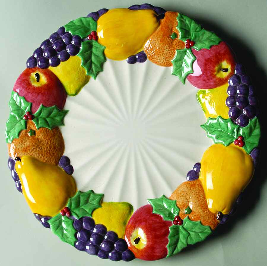 Della Robbia 12" Chop Plate (Round Platter) by Fitz and Floyd-1