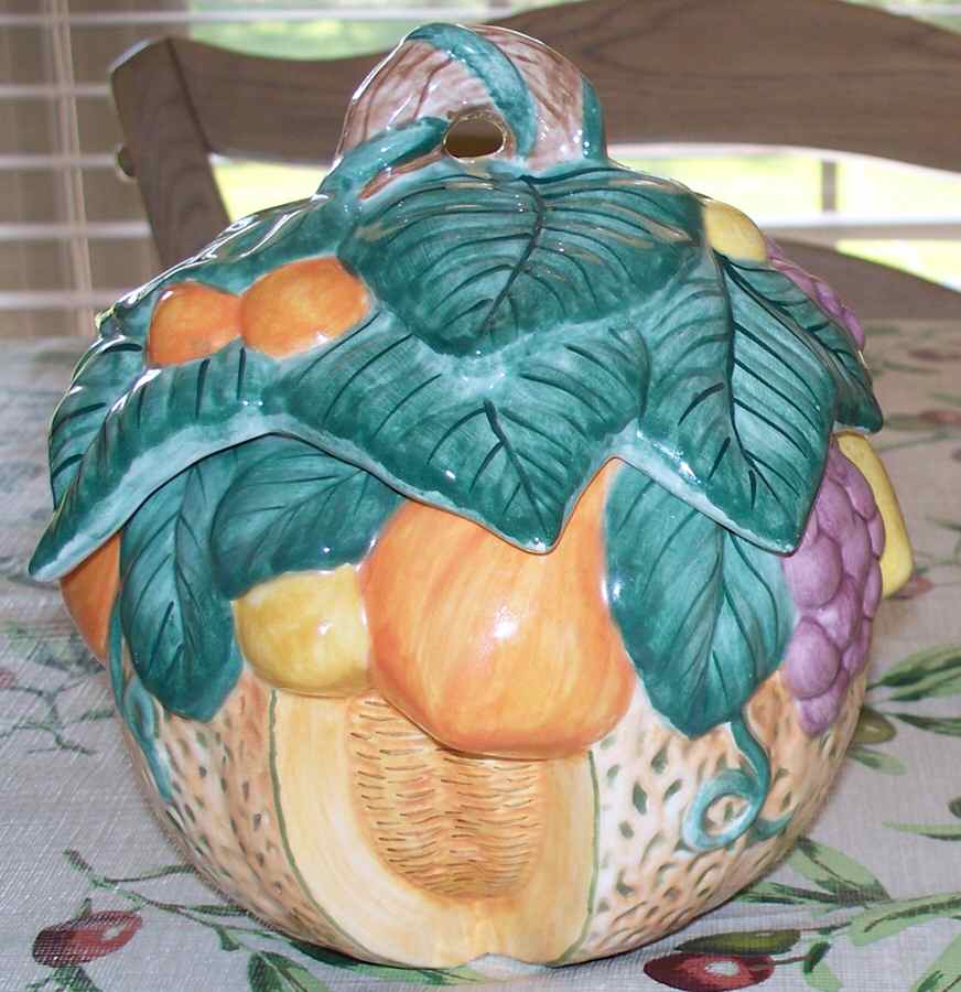 Melons and Fruit Medium Canister & Lid by Fitz & Floyd-1
