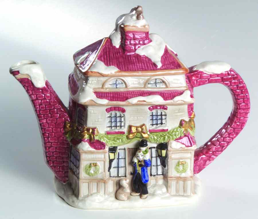 A Dickens Christmas Teapot & Lid by Fitz & Floyd-1