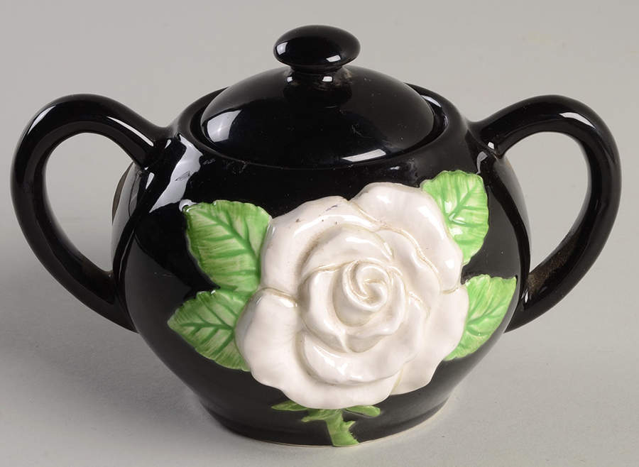 Rose Blanc Sugar Bowl & Lid by Fitz & Floyd-1