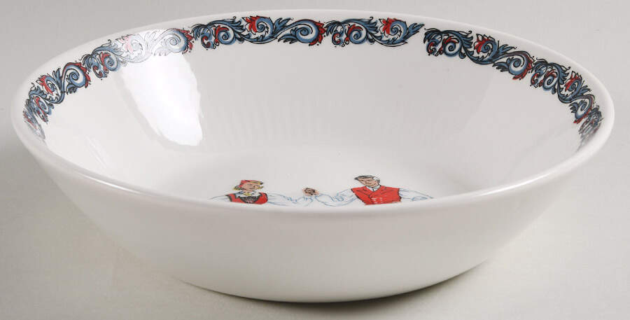 Hardanger Dancers 8" Round Vegetable Bowl by Figgjo (Norway)-1