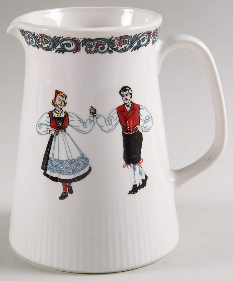 Hardanger Dancers 32 Oz Pitcher by Figgjo (Norway)-1